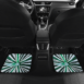 Green and white Back Car Floor Mats