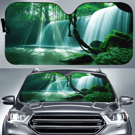 Waterfalls Auto Sun Shade Front